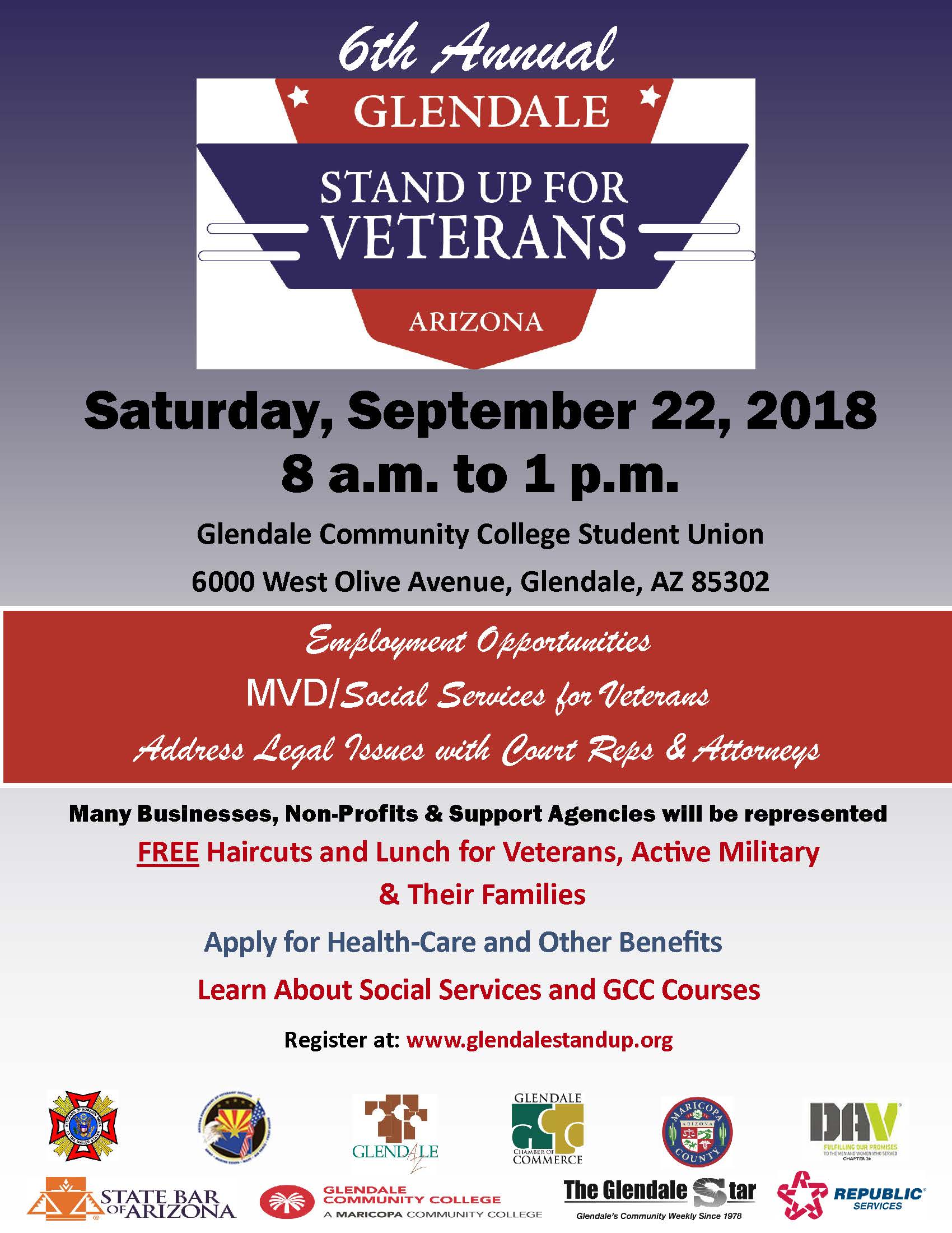 Glendale Stand Up for Veteran's Job Fair Flyer