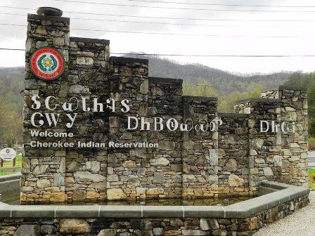 Cherokee Indian Reservation “Welcome” sign