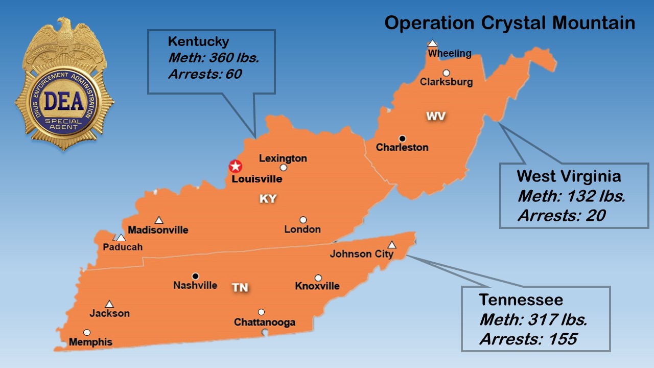 Arrest and seizure summary for Operation Crystal Mountain