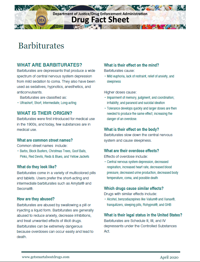 Drug Fact Sheet - Barbiturates