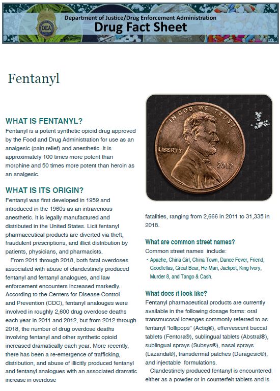 Fentanyl Drug Factsheet image