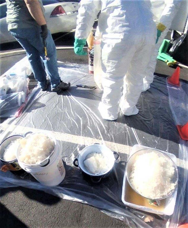 Meth in buckets and forensics in a white suit