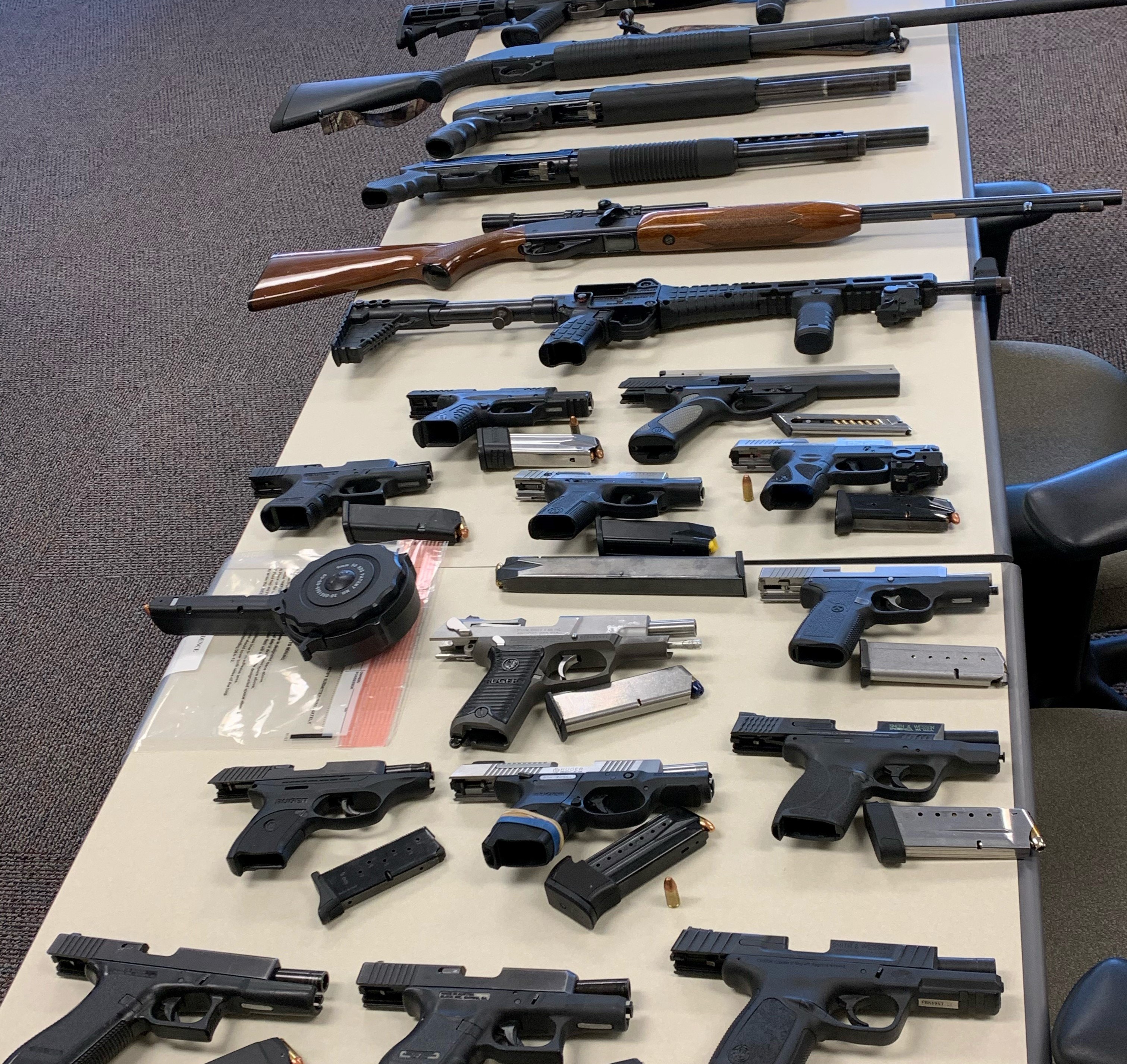 Firearms seized from Rusty Snow