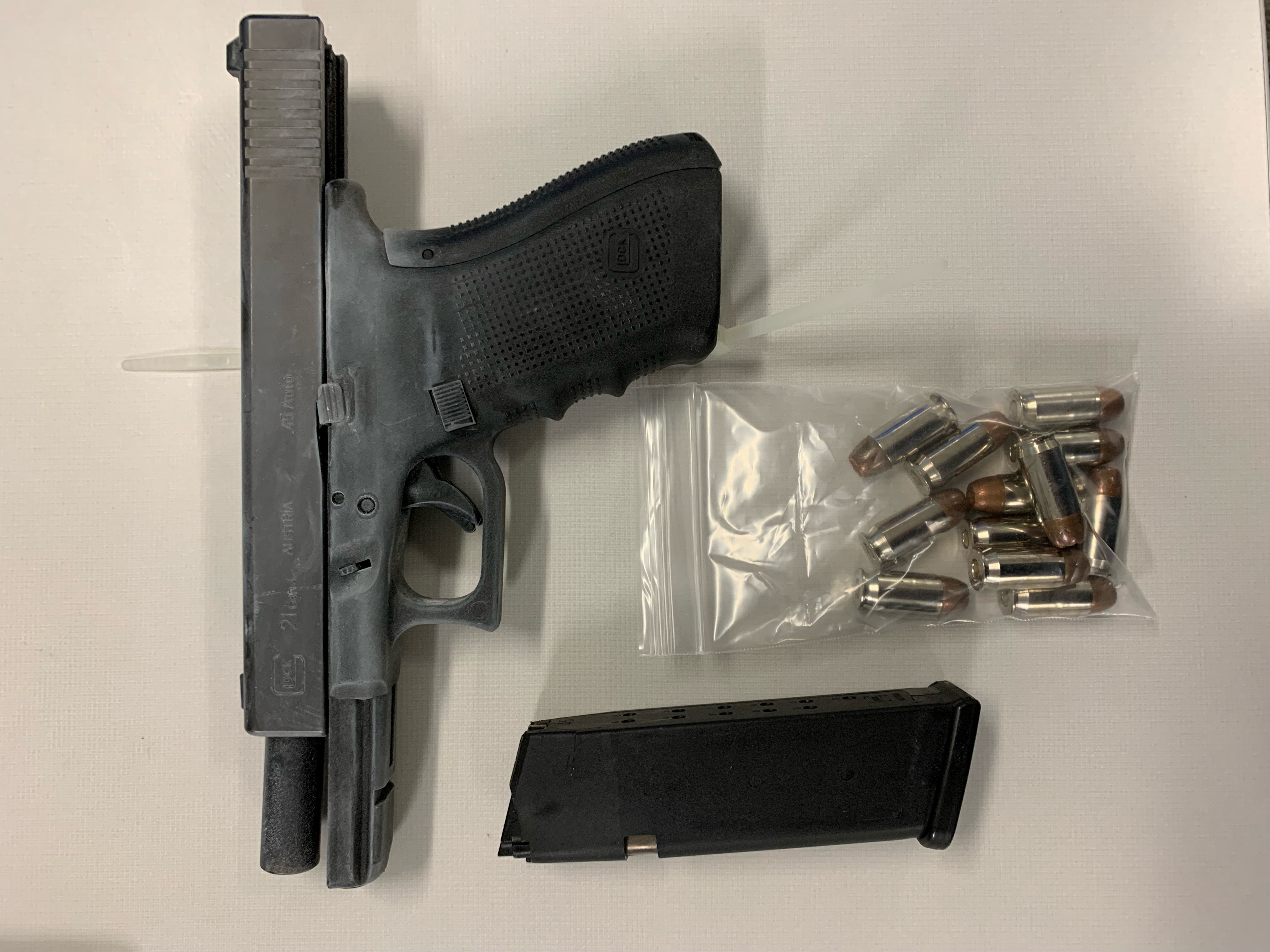 Semi-automatic pistol and ammunition seized by Group T-23 on 12/19/22