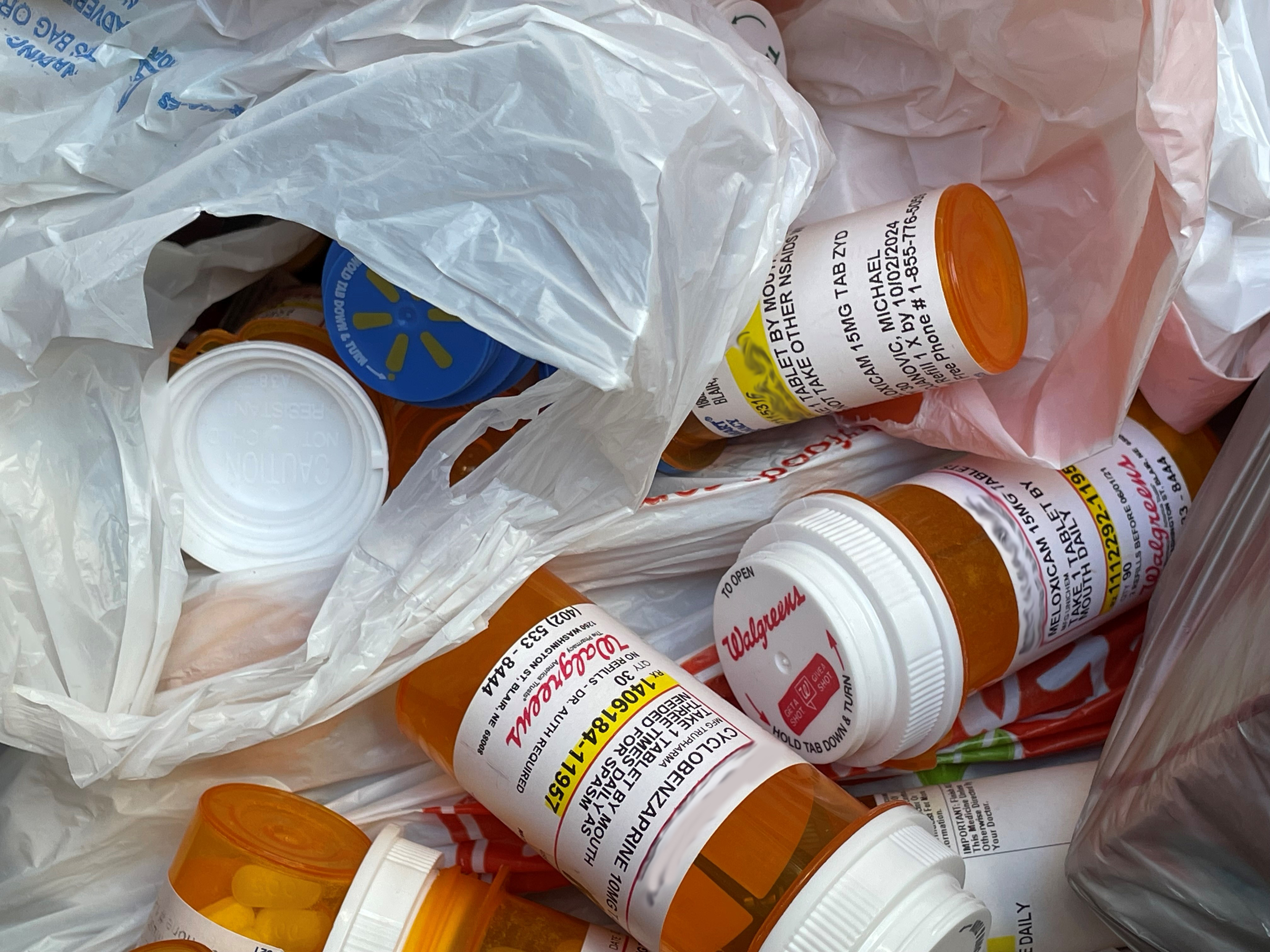 Prescription medication bottles 