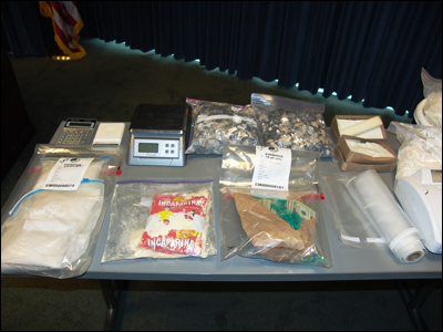 Two Kilograms of heroin seized during the Operation Fire and Ice arrests in Boston.