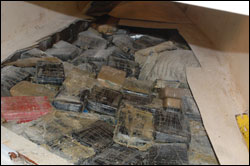 Part of the cocaine contraband found in a hidden compartment of Sailboat Laurel