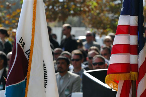 "A ceremony to honor DEA's fallen heroes. Three Special Agents lost their lives in the line of duty. Oct 29,2009 U.S. Embassy Kabul, Afghanistan"  Photographer: Daniel Wilkinson  