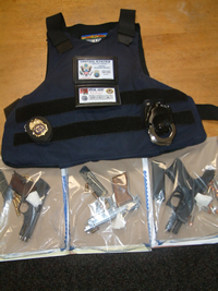 Some of the items confiscated from the defendant.