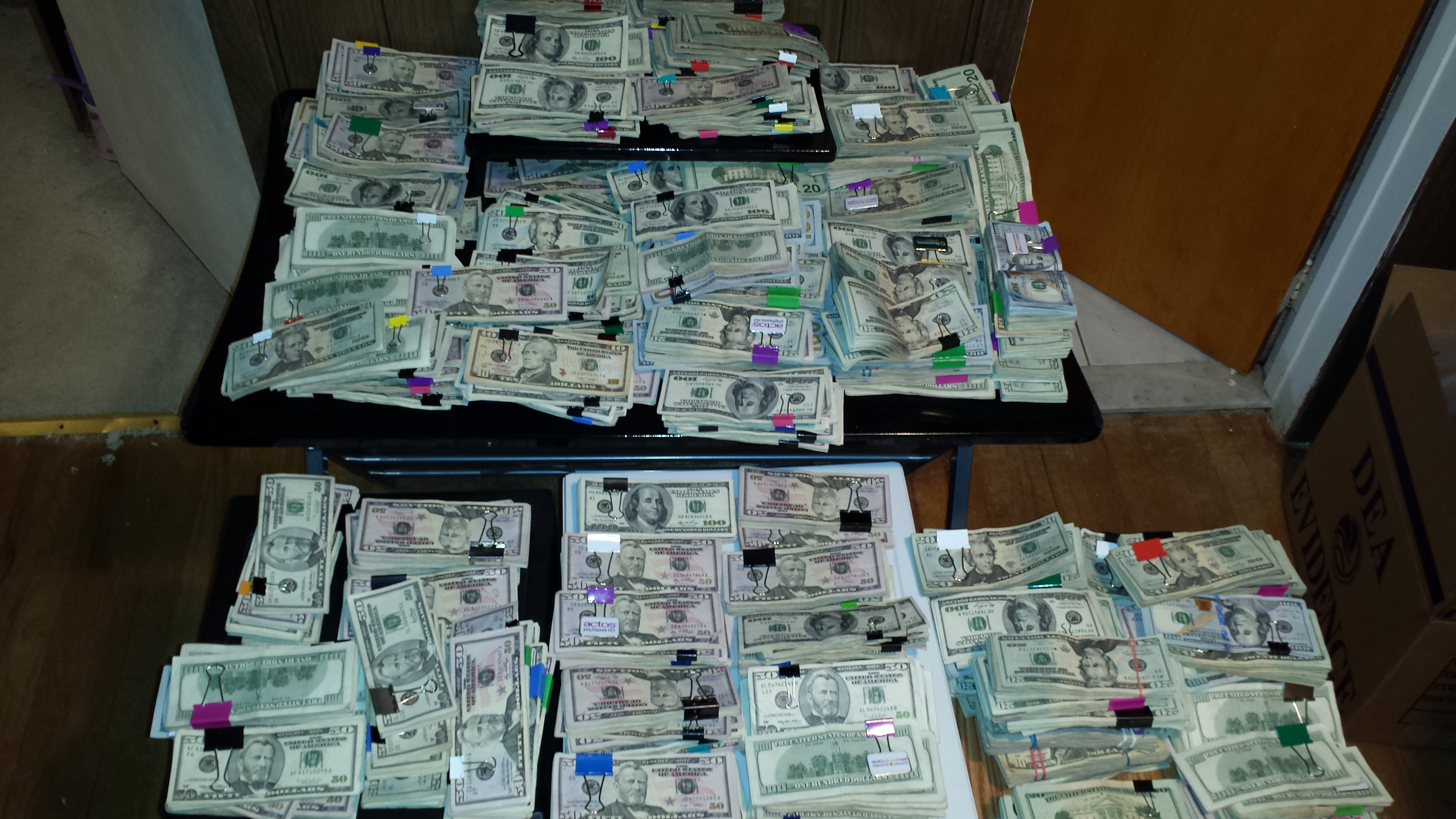 Approximately $600,000 seized in the raid at the Scarsdale residence of Dr. Rogelio Lucas and his wife Lydia Lucas.