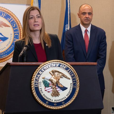 DEA Administrator speaking during press conference