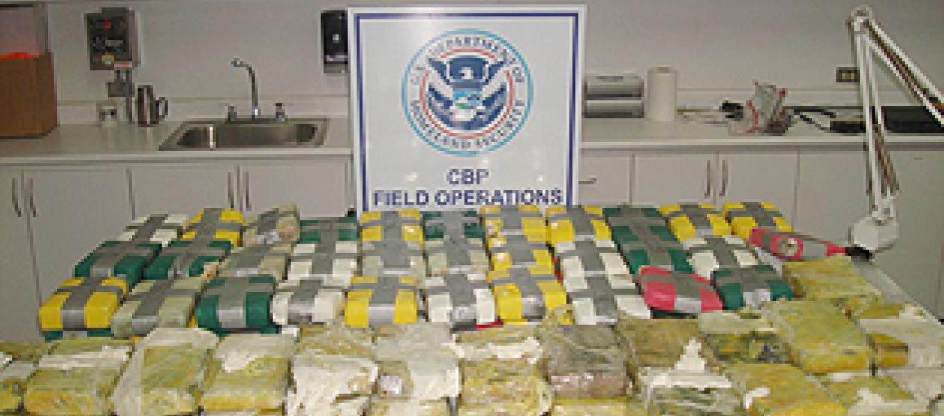 95 kilograms of cocaine seized by CBP officers working for the Caribbean Corridor Strike Force.