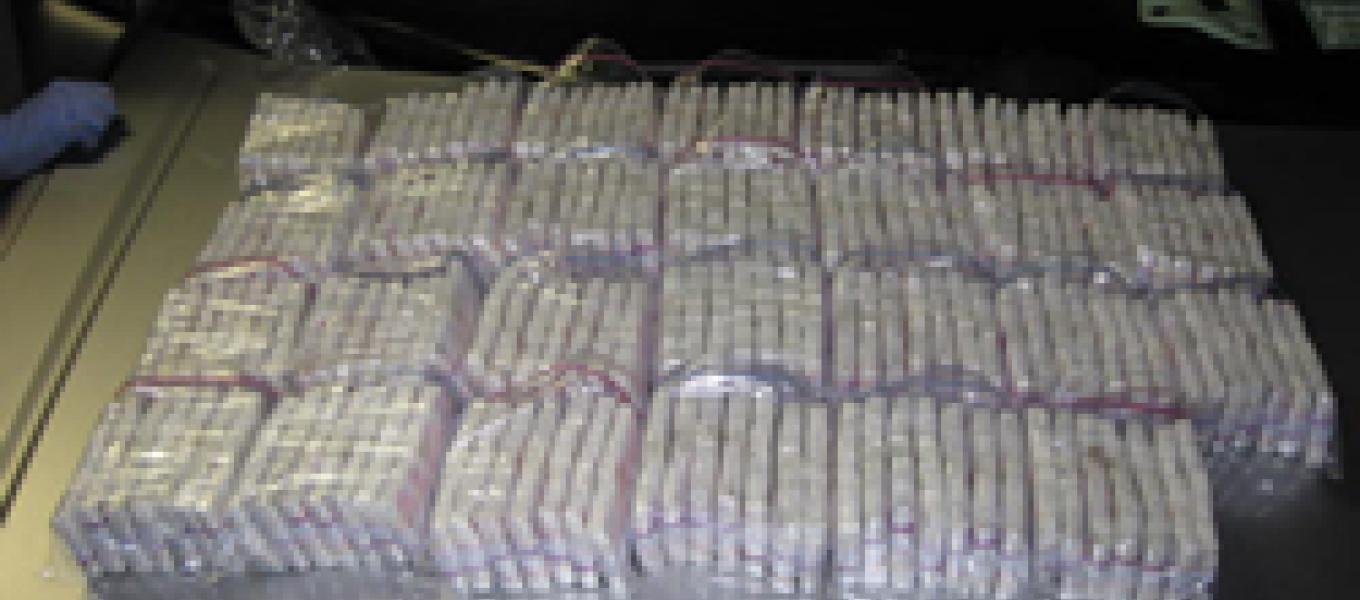 Heroin bundles found in the Santos vehicle