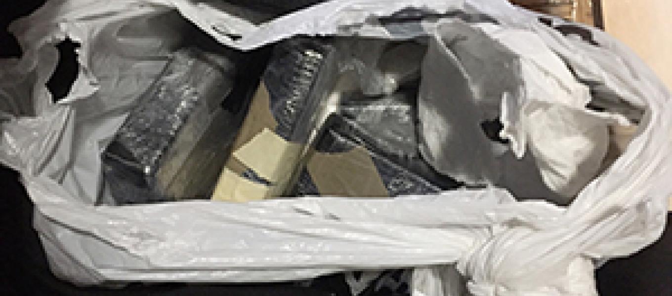 Heroin bricks seized at  an apartment at 20 Laurel Hills in Manhattan.